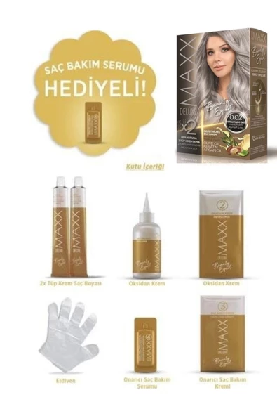Maxx Deluxe Saç Boyası Set Titanyum Gri 0/02 - 2