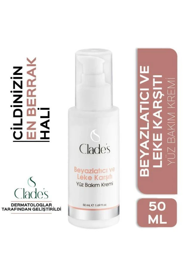 Clades Beyazlatıcı ve Leke Karşıtı Yüz Bakım Kremi 50 Ml