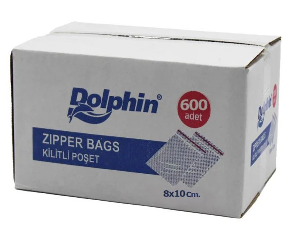 Dolphin Kilitli Şeffaf Buzdolabı Kilitli Saklama Poşeti Torba - 8x10 Cm. - 1000 Adetlik 5 Kutu - 2