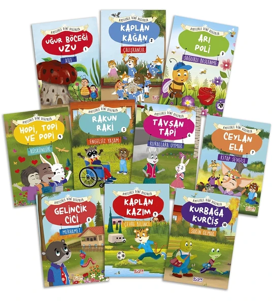 AYETLERLE DİNİ DEĞERLER 10 KİTAP SET MİNİ BOY  GÜLCE ÇOCUK ürün görseli 1