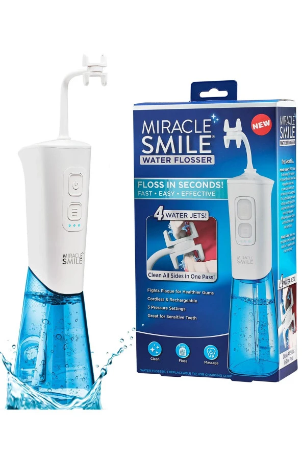 Miracle Smile Ağız Duşu Kablosuz USB Şarjlı 3 Başınç Modu