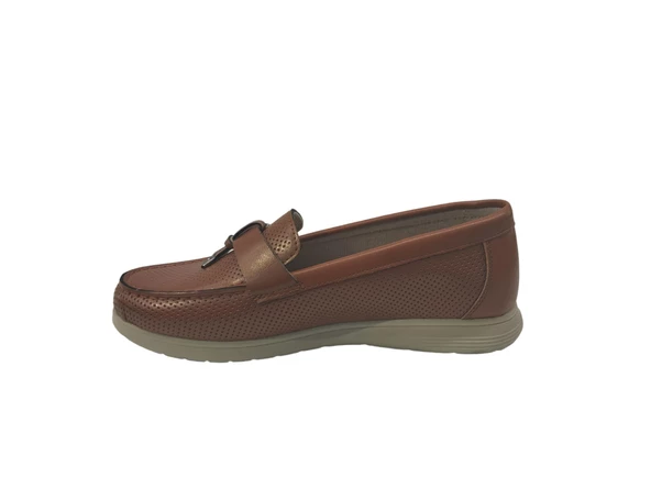 Yüce 701Z İç Dış Hakiki Deri Ortopedik Jel Taban Günlük Kadın Babet Ayakkabı - 10