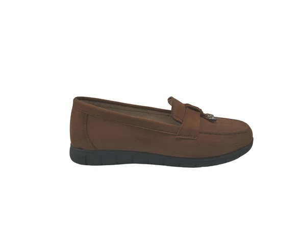 Yüce 701Z İç Dış Hakiki Deri Ortopedik Jel Taban Günlük Kadın Babet Ayakkabı