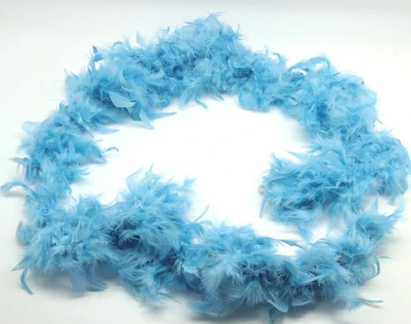 Bebek Mavisi Kabarık Tüylü Otriş Boa Dekorasyon Tüy 180 cm - Resim 3