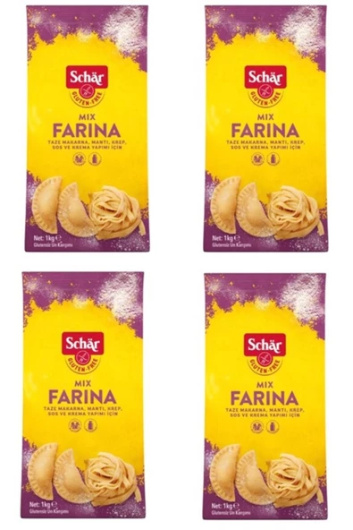 Schar Mix Farina Glutensiz 1000G Makarna Erişte Mantı Unu 4 Adet