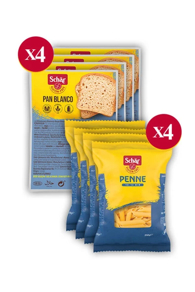 Schar 4 PAN BLANCO VE 4 PENNE MAKARNA PAKETİ