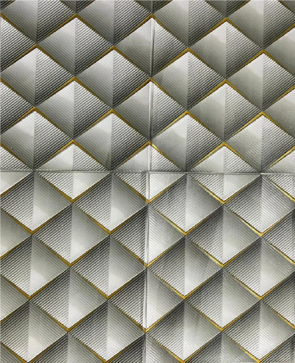 Renkli Duvarlar Kendinden Yapışkanlı Gri 3D Geometrik Desenli Salon Mutfak Duvar Kağıdı Paneli 70x35cm 1 Adet NW152 ürün görseli