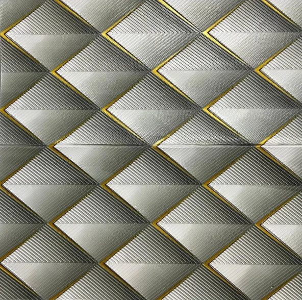 Renkli Duvarlar Kendinden Yapışkanlı Gri 3D Geometrik Desenli Salon Mutfak Duvar Kağıdı Paneli 70x35cm 1 Adet NW152 - Resim 4