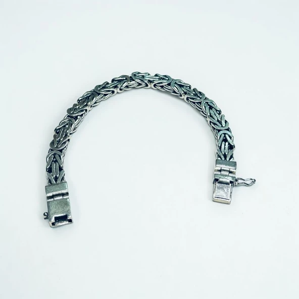 Kalın Tarz 925 Ayar Gümüş Kral Bileklik Hcz-Model VVB - 4