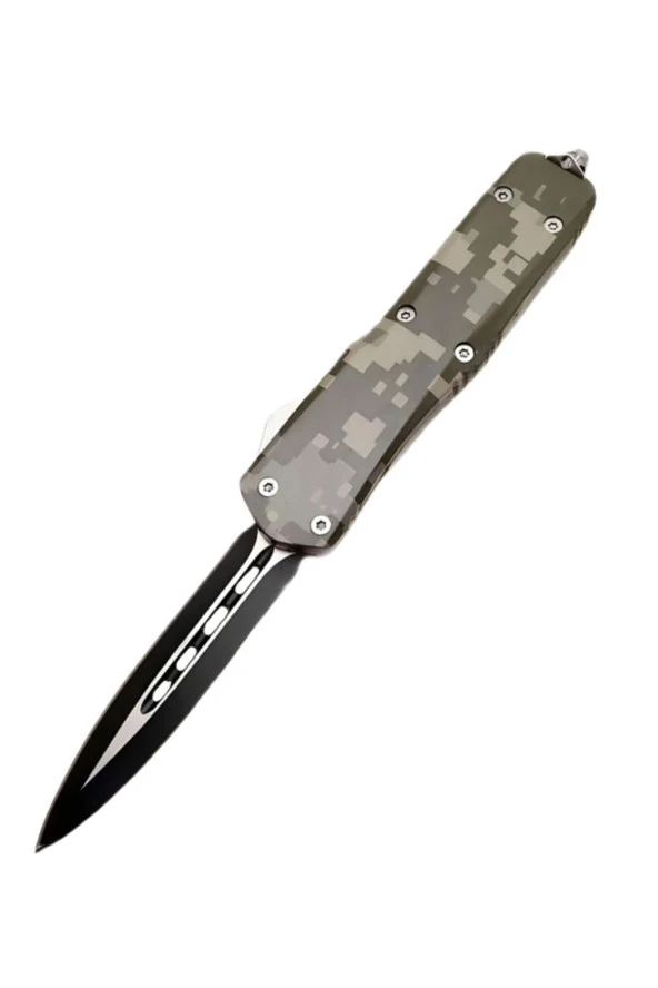 MİCROTECH Microtech Kamuflaj 25 Cm Çakı Bıçak Paslanmaz Çelik Kemer Klipsli Kamp Çakısı