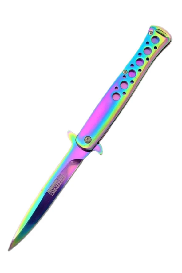 KnivesAndWeapons Stainless Steel 23 Cm Rainbow Kemer Klipsli Çakı Bıçak Paslanmaz Çelik