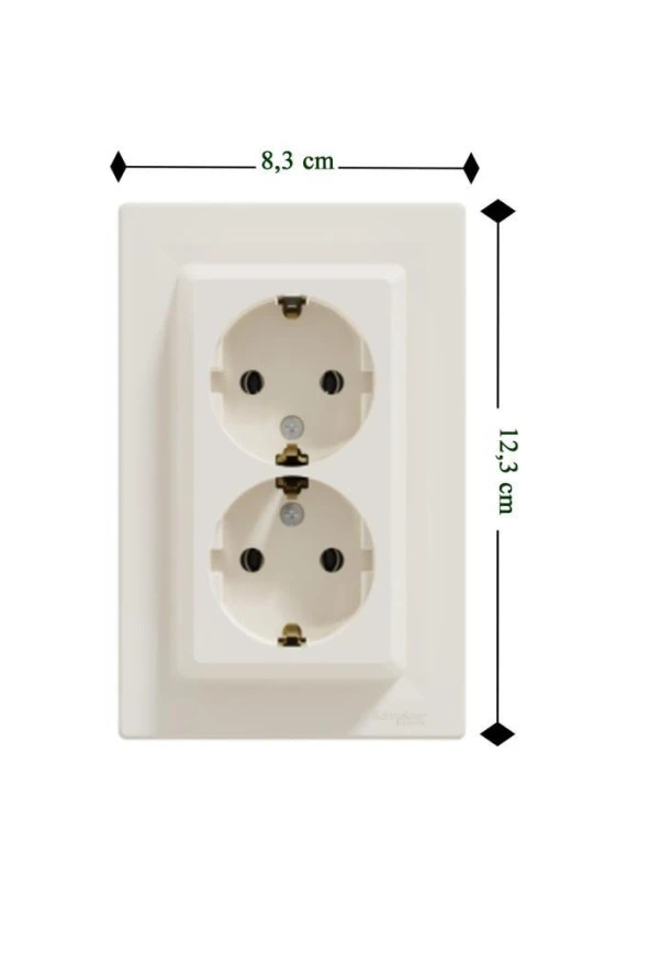 Schneider Asfora Sıva Altı Krem İkili Topraklı Priz - Kendiliğinden Çerçeveli - Resim 5