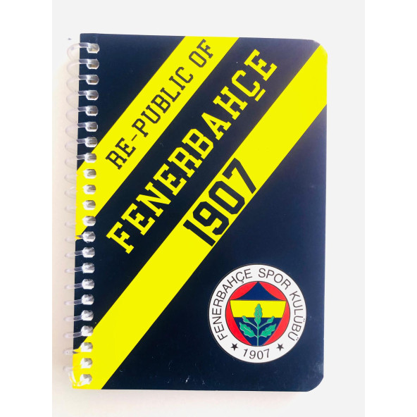 Fenerbahçe Not Defteri Spiralli 80 Yaprak A6 Karton Kapak Ölçü:14.5 X10