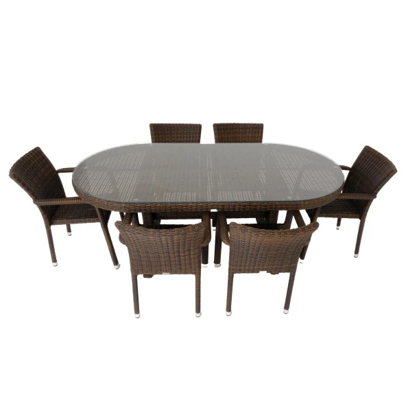 Sunsire 100x200  Rattan Bahçe Masa Takımı | Rehome - Resim 2