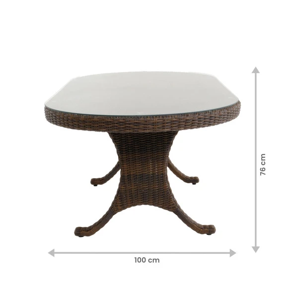 Sunsire 100x200  Rattan Bahçe Masa Takımı | Rehome - Resim 3