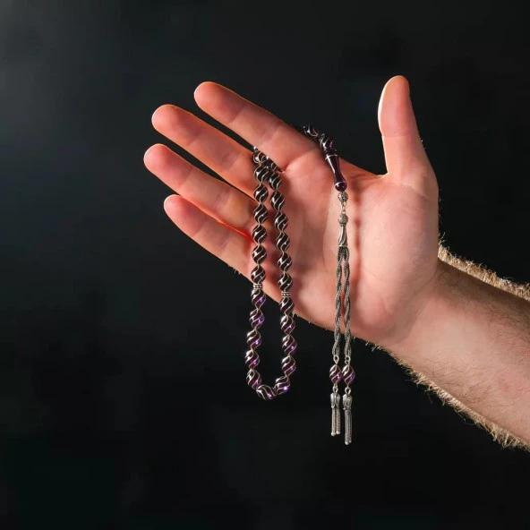 Çeşm-i Bülbül Model Ateş Kehribar Tesbih - 3