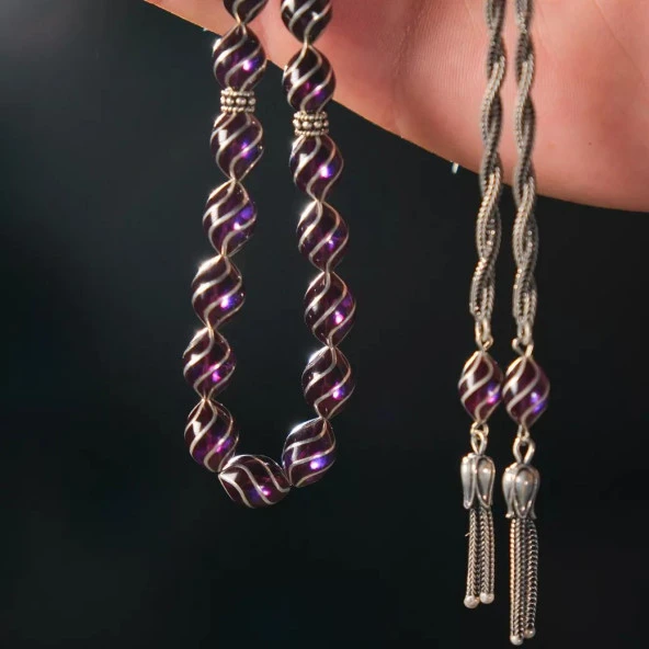 Çeşm-i Bülbül Model Ateş Kehribar Tesbih - 4