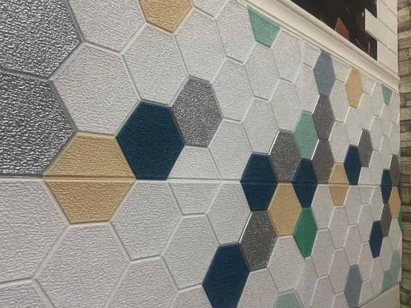 Kendinden Yapışkanlı Petek Desen Kreş Çoçuk Odası Salon Kreş Duvar Kağıdı Paneli 70x35cm1 Adet NW153