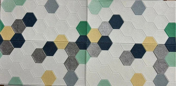 Renkli Duvarlar Kendinden Yapışkanlı Petek Desen Kreş Çoçuk Odası Salon Kreş Duvar Kağıdı Paneli 70x35cm1 Adet NW153 - 3