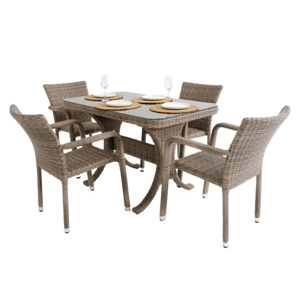 Peter 70x120 Rattan Bahçe Masa Takımı | Rehome - 2