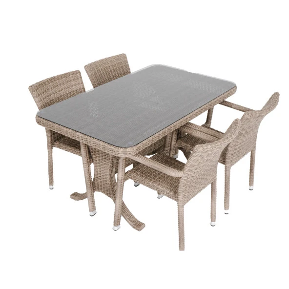 Peter 70x120 Rattan Bahçe Masa Takımı | Rehome - 4