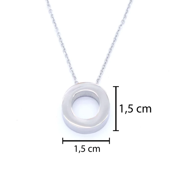 316L Çelik O Harf Kolye 55 cm KLY-546 - Resim 3