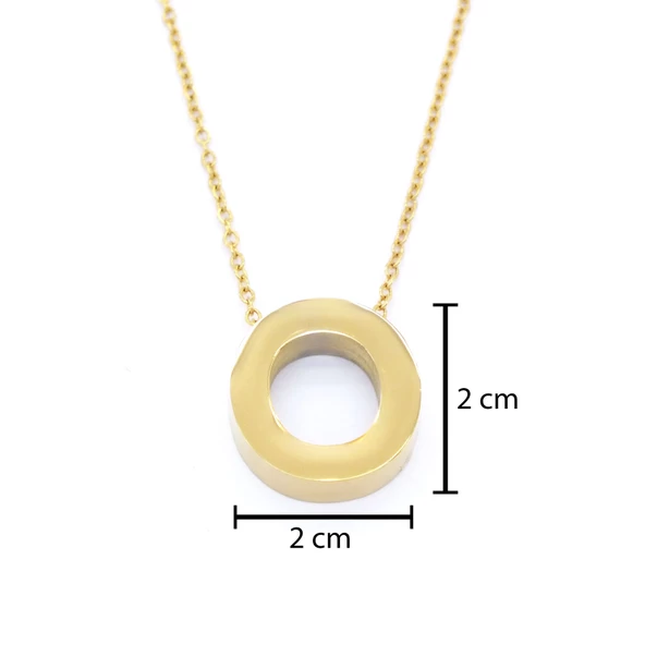 Altın Kaplama O Harf Kolye 55 cm KLY-558 - Resim 3