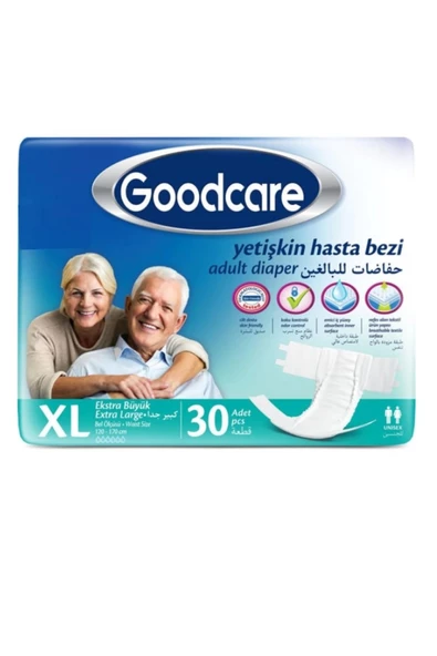 Goodcare Belbantlı Yetişkin Hasta Bezi Extra Büyük XL Beden 30 Lu (120-170 Cm)