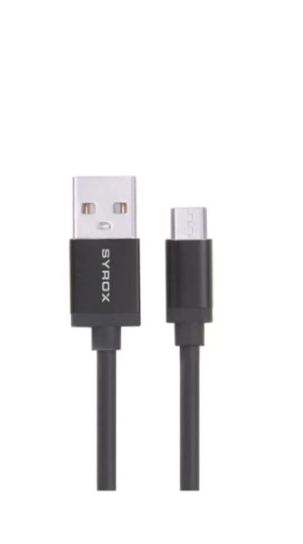 Syrox Micro Usb Şarj Ve Data Kablosu Siyah Renk