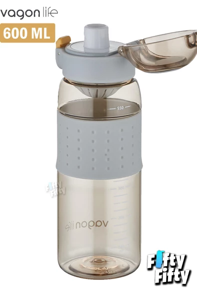Vagonlife 600 ML Rahat İçim (Pipetsiz)  Kulplu Kaydırmaz Gövde Su Matarası -Süzgeçli-FFVGN2024600ML - 3
