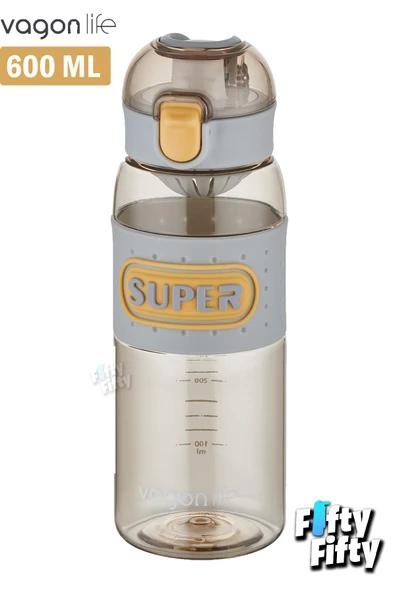 Vagonlife 600 ML Rahat İçim (Pipetsiz)  Kulplu Kaydırmaz Gövde Su Matarası -Süzgeçli-FFVGN2024600ML - 2