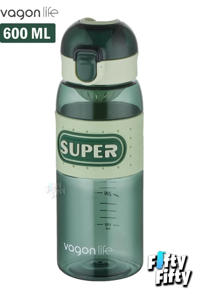 Vagonlife 600 ML Rahat İçim (Pipetsiz)  Kulplu Kaydırmaz Gövde Su Matarası -Süzgeçli-FFVGN2024600ML - 5
