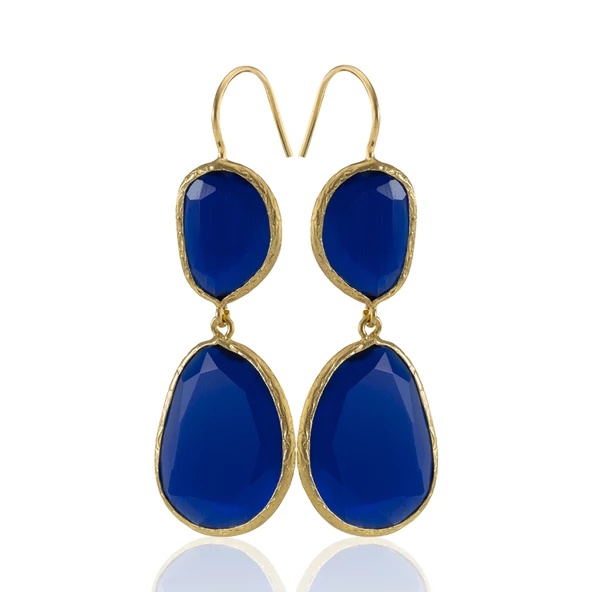Kadir Jewellery 22 Ayar Altın Kaplama Kadın Sallantılı Küpe -El İşçiliği Ve Hipoalerjenik Küpe - 9
