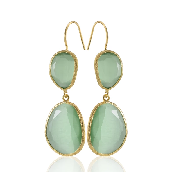 Kadir Jewellery 22 Ayar Altın Kaplama Kadın Sallantılı Küpe -El İşçiliği Ve Hipoalerjenik Küpe - 4