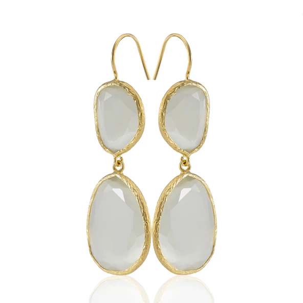 Kadir Jewellery 22 Ayar Altın Kaplama Kadın Sallantılı Küpe -El İşçiliği Ve Hipoalerjenik Küpe - 12