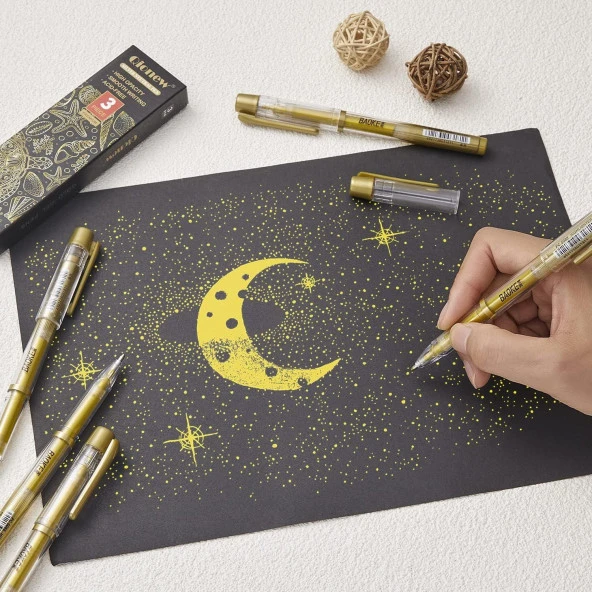 Linea Baoke Roller Kalem 1.0 mm Altın PC5088 - Resim 2