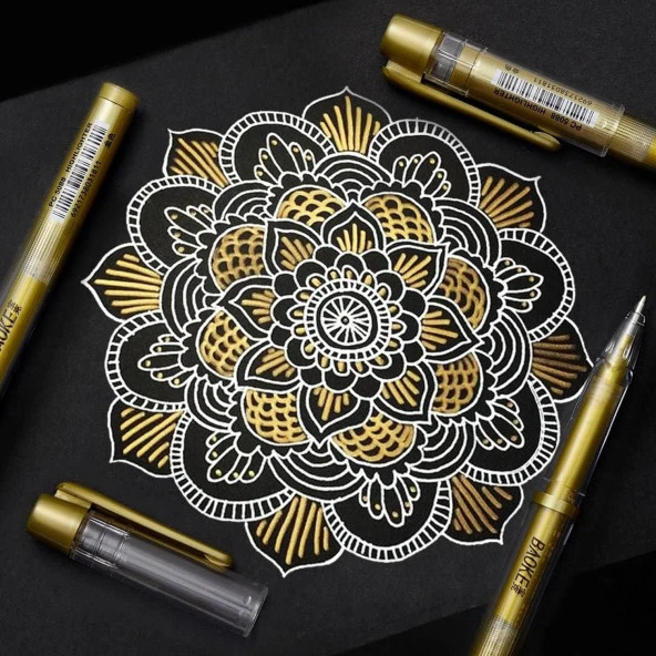 Linea Baoke Roller Kalem 1.0 mm Altın PC5088 - Resim 4