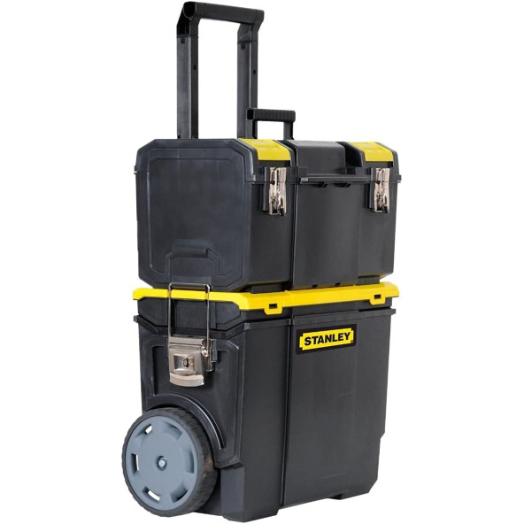Stanley Mobil alet kutusu (48 x 57 x 29 cm, 2si1 arada seçenek çıkarılabilir alet kutusu,  sap 7 inç tekerlekler) - 1