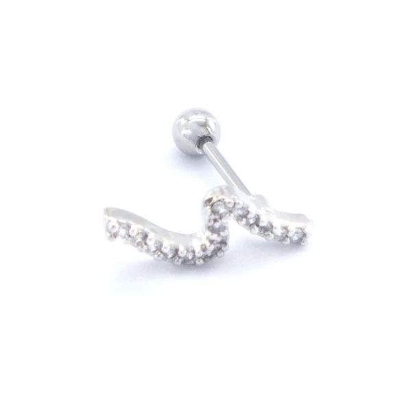 316L Çelik Zirkon Taşlı Piercing PRC-181 - 5