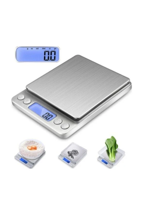 Dijital Hassas Terazi 0,1 Gr Hassasiyetli 3000 Gr Kapasiteli Mutfak Terazisi - 2