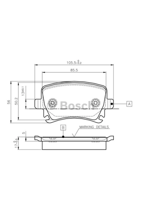 Bos-0986495413 Arka Fren Balatası Caddy Iıı 2004 - 2010... ürün görseli 1