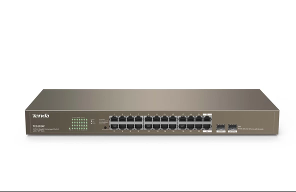 TENDA TEG1024F 24-Port Gigabit Unmanaged Metal Switch with 2 SFP Slots