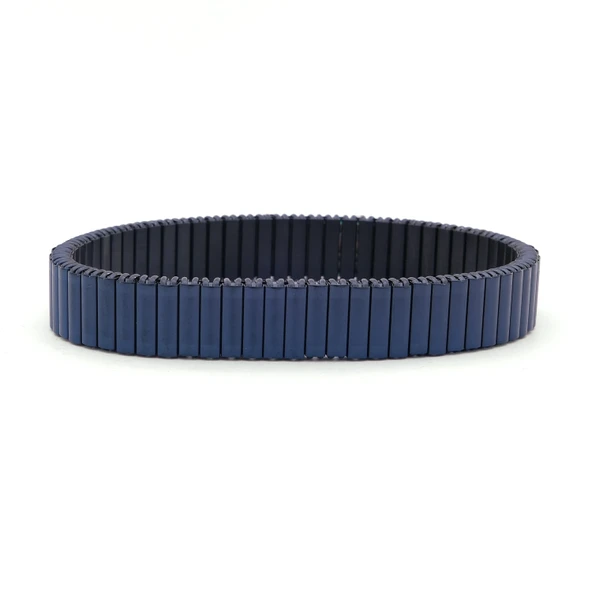 316L Çelik Lacivert iİtalyan Charm Erkek Kelepçe Bileklik EBLK-407 ürün görseli