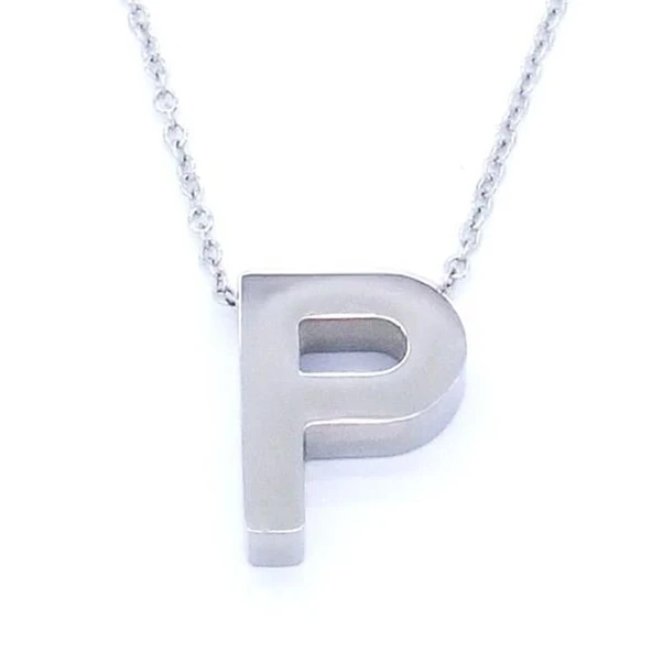 316L Çelik P Harf Kolye 55 cm KLY-550 ürün görseli