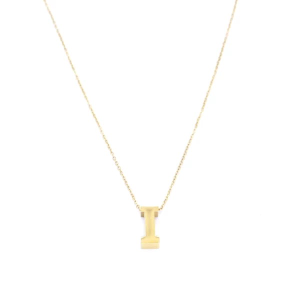 Altın Kaplama I Harf Kolye 55 cm KLY-544 ürün görseli