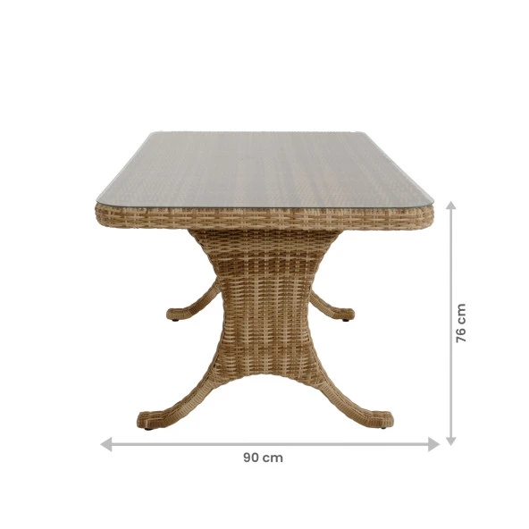 Peter 90x160 Rattan Bahçe Masa Takımı | Rehome - 5