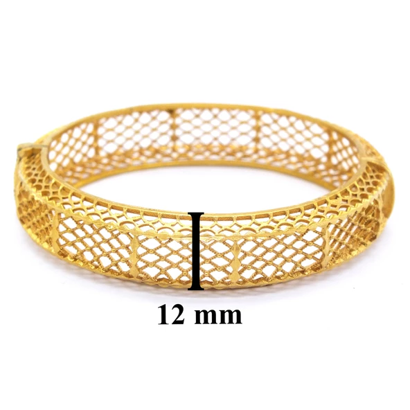 Altın Kaplama Hint İşi Çelik Kadın Kelepçe - 4