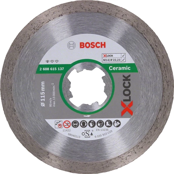 Bosch X-LOCK Standard Seri Seramik İçin Elmas Kesme Diski 115 mm