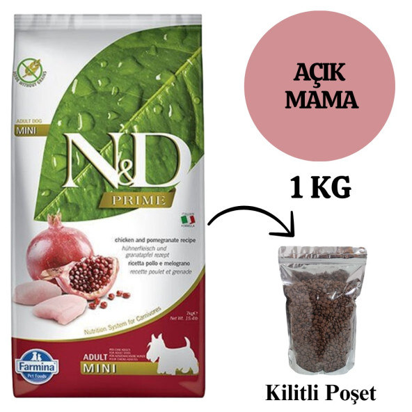 N&D Prime Tavuklu ve Narlı 1 kg Küçük Irk Yavru Köpek Maması - Açık Paket