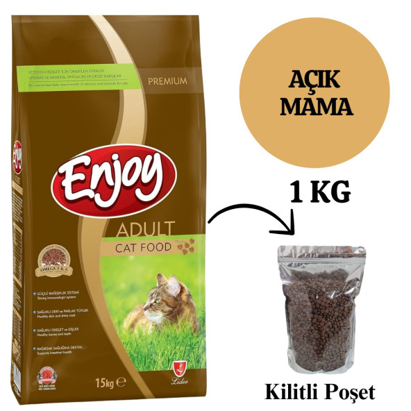 Enjoy Tavuklu 1 kg Yetişkin Kedi Maması - Açık Paket